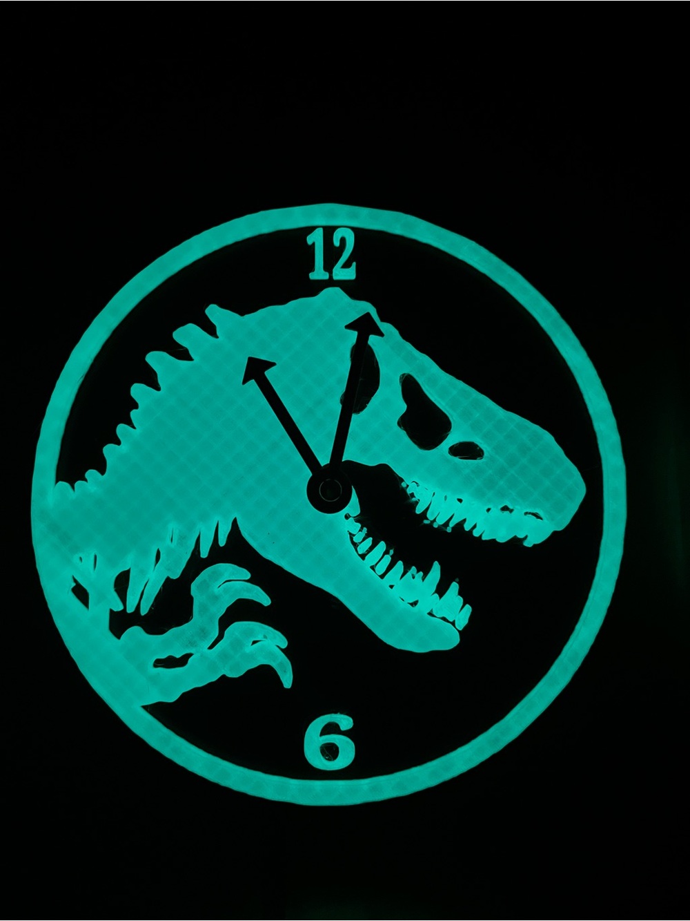Glow Green Dinosaur Clock for Reptile Habitats